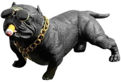 GS Grow n Shine Pitbull Bully Dog Bad Boy Simulator Chain Smoker Attractive Car Dashboard Dog Decorative Showpiece  -  7 cm