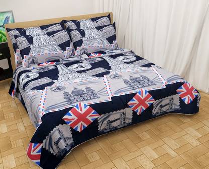 CRAFTWELL COLLECTION 150 TC Polycotton Double 3D Printed Flat Bedsheet
