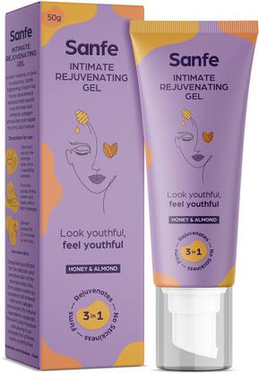 Sanfe Intimate Rejuvenating Gel - Gotu Kola Extracts - 50g - airless pump tube for easy application in Inner Thighs and Bikini Area