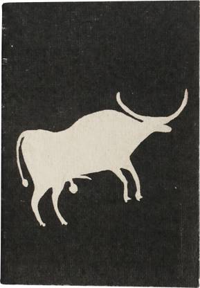 DeKulturework Ancient Cow Cave Painting A6 Notebook Ruled 140 Pages