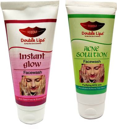 DOUBLE LIPS Instant Glow+Acne Solution Face Care  Face Wash