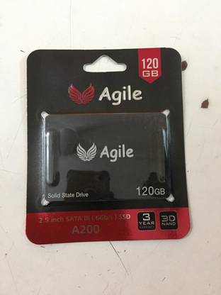 Agile A200 120 GB Laptop, All in One PC's, Desktop Black SATA III Internal Solid State Drive (SSD) (120 GB INTERNAL SOLID STATE DRIVE)