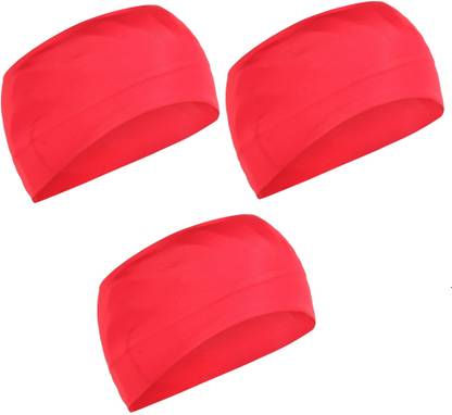 Bismaadh Headbands for Women & Men Yoga Elastic Head Wrap Hair Band Red (Pack of 3) Makeup Headband