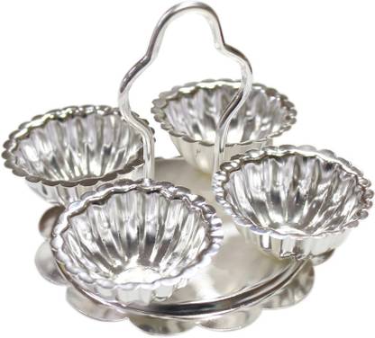 Ojas Modak Plate ChowMukha Silver Plated