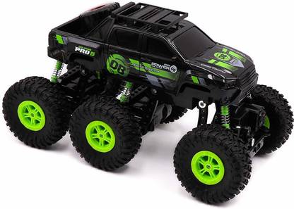 देसी विदेसी 6 Wheel Car Remote Control Monster Truck Rechargeable RC 1:18 Scale Wheels 2.4GHz High Speed 4WD Rock Extreme Crawler Car [ Remote Battery Not Included ]