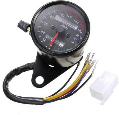 bullet studio DUAL ODOMETER SPEEDOMETER GAUGE LED BACKGROUND LIGHTS Analog Speedometer