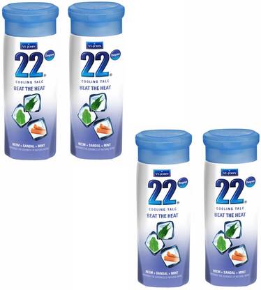 VI-JOHN 22 Degree Talc With Neem,Sandal,Mint (Pack of 4 pc )Beat The Heat