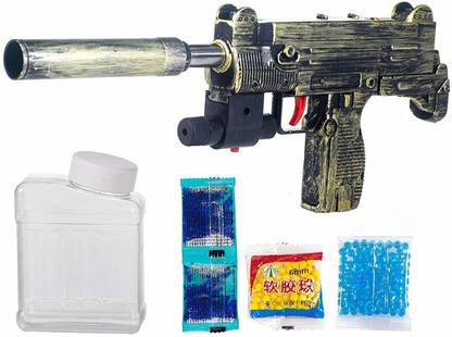 TKT PUBG Theme Uzi Submachine 2 in 1 Guns for Boys with 1000+ Crystal Water & Soft Foam Bullet Balls,Target Shooting Role Play Toy Gun Game for Kids Boys Guns & Darts