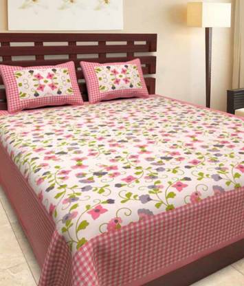 Gangaur Fashion 250 TC Cotton Double Printed Flat Bedsheet