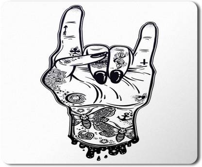 5 ACE rocking sign msd Printed Designer Premium Rubber Base Mouse pad for Laptop|Dekstop-7x8.5 Inches Non Slip Base Mousepad