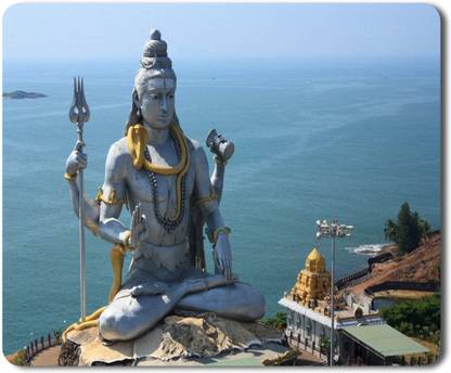 5 एस Lord shiva Statue nearsd Printed Designer Premium Rubber Base Mouse pad for Laptop|Dekstop-7x8.5 Inches माउस पैड