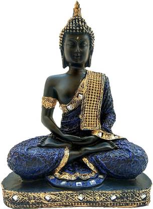 Handicraft Hub Buddha Statue for Home Decor Small | Buddha Showpiece | Buddha Idol for Home | Monk Buddha Figurines Buddha Statue for Home Vastu | Sitting Buddha Murti Decorative Showpiece  -  24 cm