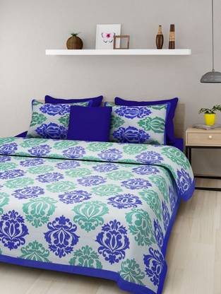 Saba Dream Collection Cotton Queen Flat 150 TC Printed Bedsheet