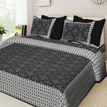 Smart Soft Bed Sheet 144 TC Cotton Double Printed Flat Bedsheet