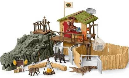 Schleich Croco jungle research station Figure