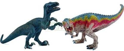 Schleich T-rex and Velociraptor Small Figure