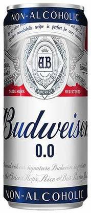 Budweiser 0.0 Non Alcoholic Pouch, 4 X 330 ml Can