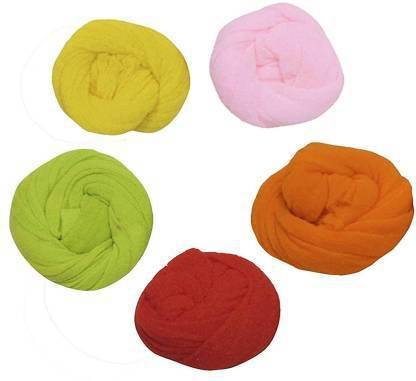 Stallionpro 22-Inch Flower Making Plain Stocking Cloth (Multicolour) Pack of 5