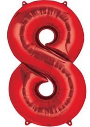 Balloons Solid 40" Number "8" Red Super Shape Foil Balloon Letter Balloon