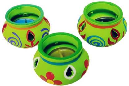 Sargam matka candel light Iron 2 - Cup Tealight Holder Set