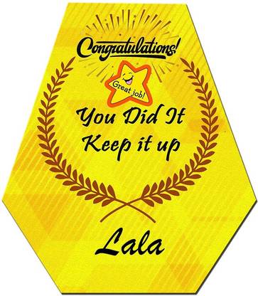 Midas Craft Congratulations Lala ….12 Gift Well Done Quote Greeting Card