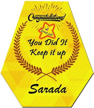Midas Craft Congratulations Sarada ….12 Gift Well Done Quote Greeting Card