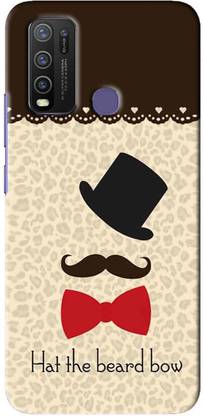 NDCOM Back Cover for VIVO Y30 Hat The Beard Bow Printed