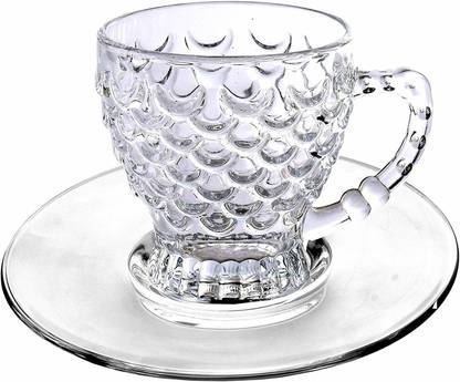 Auxiliary Pack of 12 Glass Bubble Cup & Saucer 210 Ml