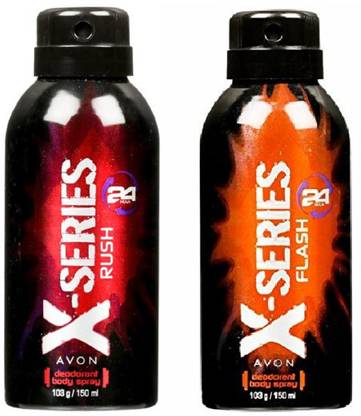 AVON X-Series Deodorant Body Spray (Flash & Rush) - 150 ml Each Deodorant Spray  -  For Men & Women