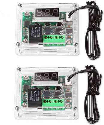 Grahikum W1209 digital temperature Controller Switch thermostat Controller Digital LED Display with Clear Acrylic Case(Pack of 2) Temperature Sensor and Controller Electronic Hobby Kit