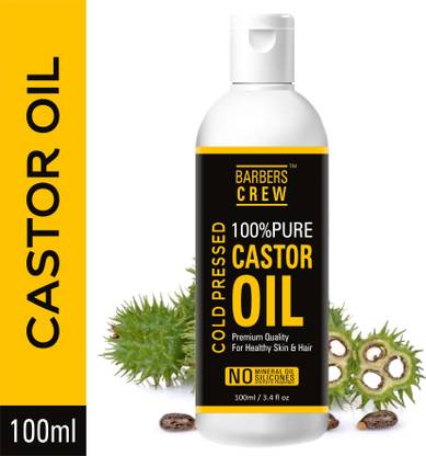Barbers Crew Premium Cold Pressed Castor Oil for Skin, Hair Regrowth, Eyebrows, Eyelashes, Lips, nails _ No Parabens, Sulphate, Silicones Hair Oil
