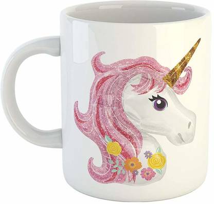 PASHUPATASTRA Beautiful Unicorn Head Printed Coffee Tea Cup Best Birthday Gift for Unicorn Lover With Glossy Finish with Vibrant Print सिरेमिक मग