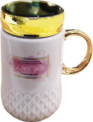joson ceramics "LOVE YOU MORE EVERY DAY" printed glossy ceramic coffee mug XF-058(C) Ceramic Coffee Mug
