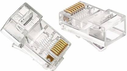 Cables Unlimited Cat6 2-Piece RJ45 Connector for Solid Wire 25 Pack Clear 