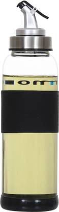 Femora 500 ml Borosilicate Seasoning Metallic Lid Cooking Oil Dispenser