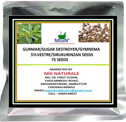 MGBN GURMAR/SUGAR DESTROYER/GYMNEMA SYLVESTRE/SIRUKURINZAN SEEDS - 75 SEEDS Seed