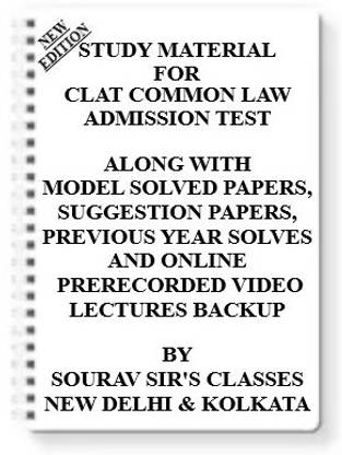 COMMON LAW ADMISSION TEST CLAT [ PACK OF 4 BOOKS ] Study Material +MODEL SOLVED PAPERS+SUGGESTION PAPERS+PREVIOUS YEAR SOLVES+VIDEO PRERECORDED LECTURES BACKUP ONLINE