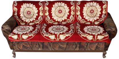 AK Decor Cotton Floral 3 Seater Sofa Cover