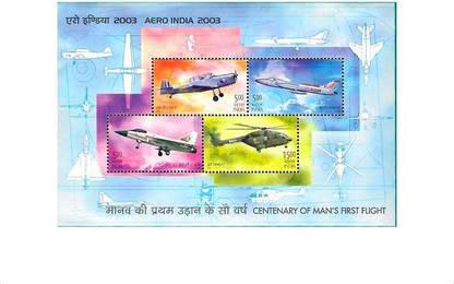 Phila Hub 2003-Aero India Bangalore on Centenary Year of Man's First Powered Flight MINIATURE SHEET MNH Stamps
