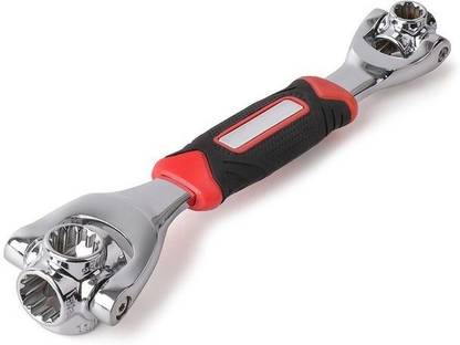 Drunna Wrench 48 in 1 Universal Socket Wrench Multifunction Hand Tool with Spline Bolts 360 Degree Revolving Spanner Double Sided Combination Wrench