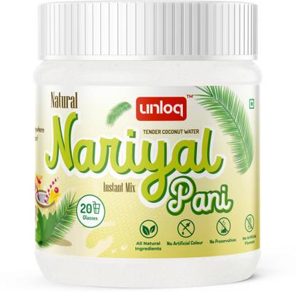 unloq Nariyal Pani (Tender Coconut Water) Instant Drink Mix | All Natural | No Artificial Colour | No Preservatives | Drink Anytime - 200GM