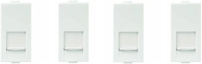 Anchor By Panasonic Plus Modular Polycarbonate Cat6 1m RJ45 Computer Socket (White) 3 A One Way Electrical Switch