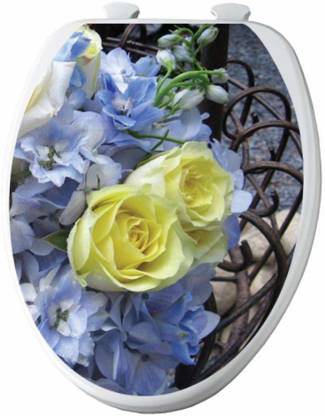 100yellow 35 cm Yellow Roses Printed Toilet Seat Cover Self Adhesive Sticker