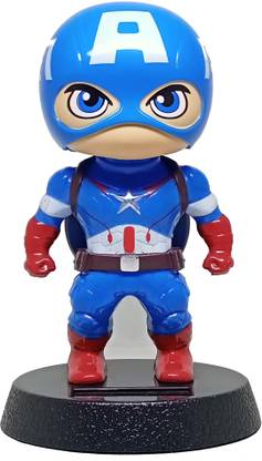 Avengers captain america moving head solar toy for car dashboard