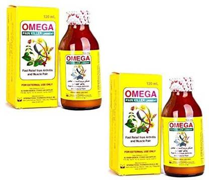 OMEGA Pain Killer Liniment Oil 120ml [Pack of 2] Imported Liquid