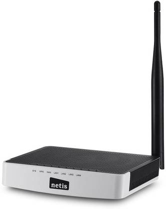 NETIS WF2411D Wireless N150 Router, Access Point And All in One, Advanced QoS, WPS Setup, 5 dBi High Gain Wireless Router 2.4 GHz 300 Mbps Wifi Speed Single Band Internal & External Antenna Both (Ethernet and ADSL)