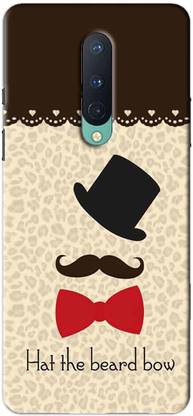 NDCOM Back Cover for OnePlus 8 Hat The Beard Bow Printed