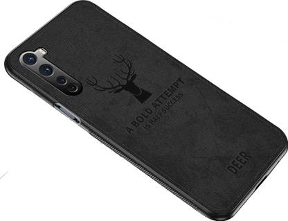 Mobikit Back Cover for Oneplus Nord Deer Pattern Cloth Texture Leather Finish Soft Silicone Hybrid Side