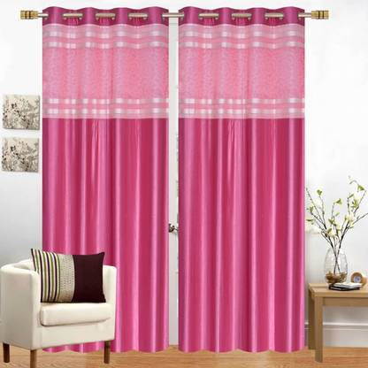 Koli Trading 152 cm (5 ft) Window Polyester Semi Transparent Curtain (Pack Of 2)