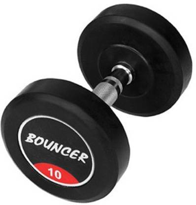 KROSSFIT Rubber Rock Solid Dumbbell Set OF 2 (10kg x 2=20kg) Black Fixed Weight Dumbbell